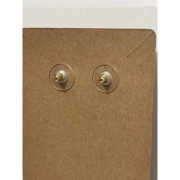 NWOT Dangle Earrings Rhinestone Bows Gold Accent With Hot Pink Ball Stud - Picture 6 of 7